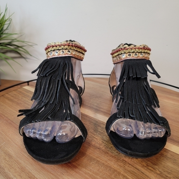Esmara by Heidi Klum Fringe cage Sandals Vegan Boho Size 5.5 - Picture 8 of 14